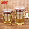 taza personalizada tazas de vidrio transparente de lujo de té verde